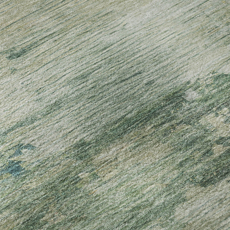 Tapis abstrait lavable à la machine de qualité supérieure Mayfield AMF2067, Sarcelle, 10 pi x 14 pi