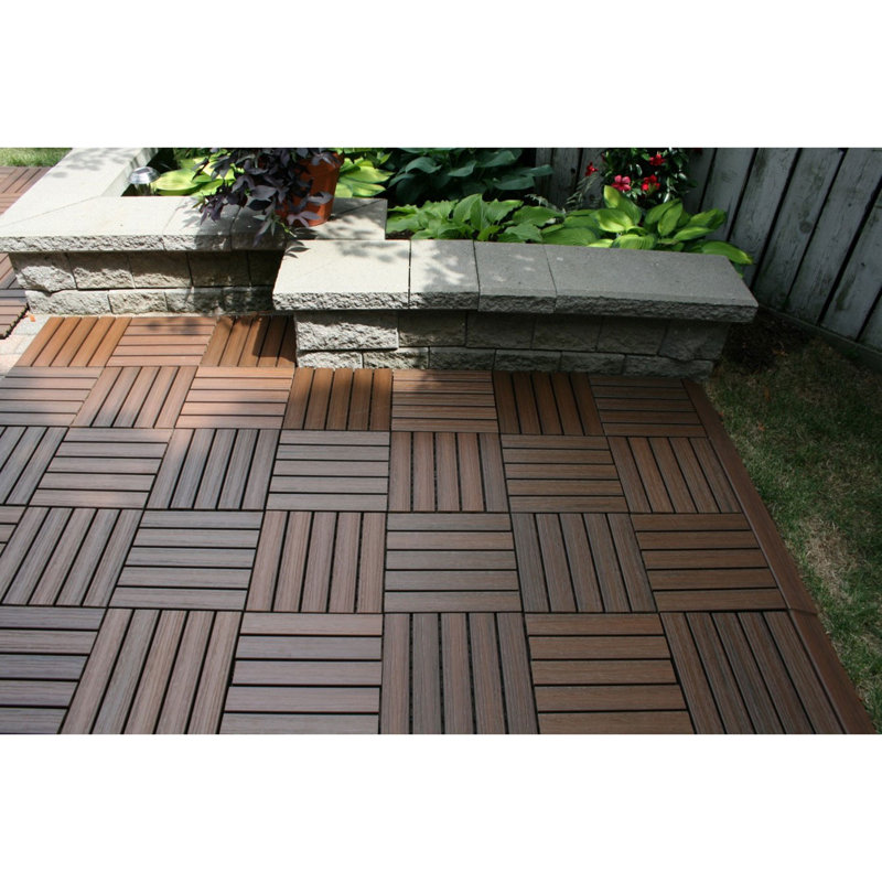 Carreau de terrasse en plastique brun foncé 12 "x 12"