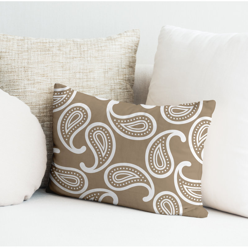 Polyester / Mélange de polyester Housse de coussin rectangulaire intérieure / extérieure lombaire et insert, Beige