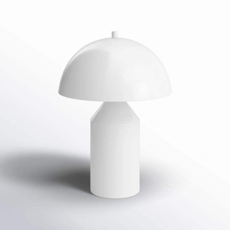 White Metal 20-Inch Modern Table Lamp