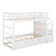 Lit superposé simple au-dessus de simple avec lit gigogne simple et 3 escaliers de rangement-289937942