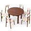 Ensemble de table à manger extensible 7 pièces en bois massif noyer, 130 cm (51,2 po)