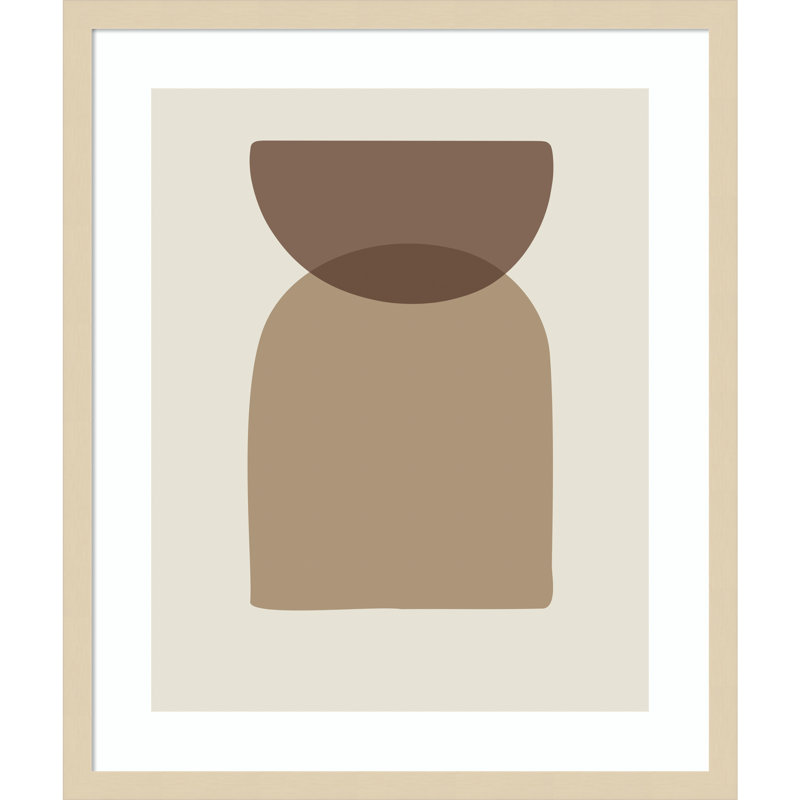 Arch Half Moon Abstract by The Creative Bunch Studio, 25" H x 21" W, Brown Framed