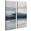 Abstrait côtier bleu marine et gris – Ensemble de 2 impressions d'art encadrées sur toile 32" x 12" x 2-134804341-134804342