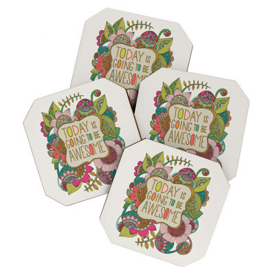 Wood 4 Piece Coaster Set