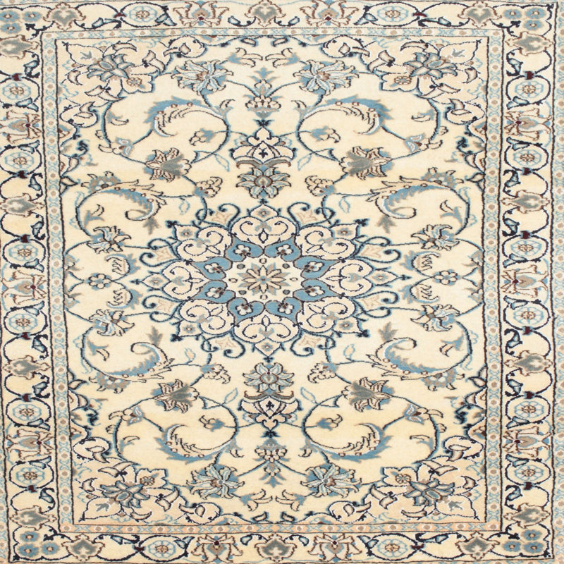 Tapis traditionnel beige / bleu Corington, Rond 8 pi