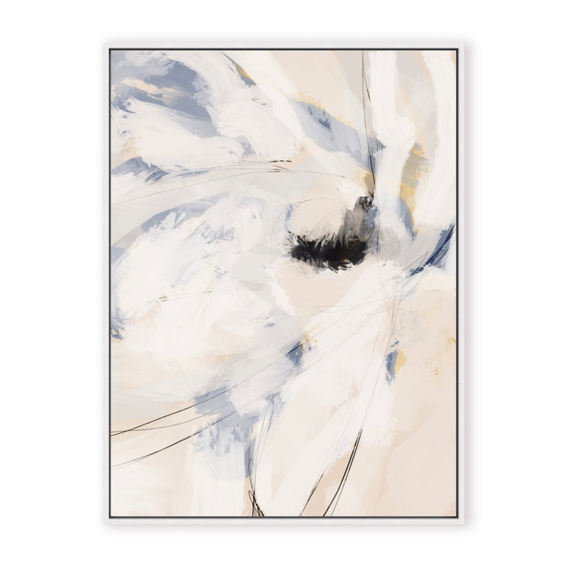 Nature Inspired Nomadic Blossom, 40" H x 30" W x 2.375" D, Framed Canvas, White