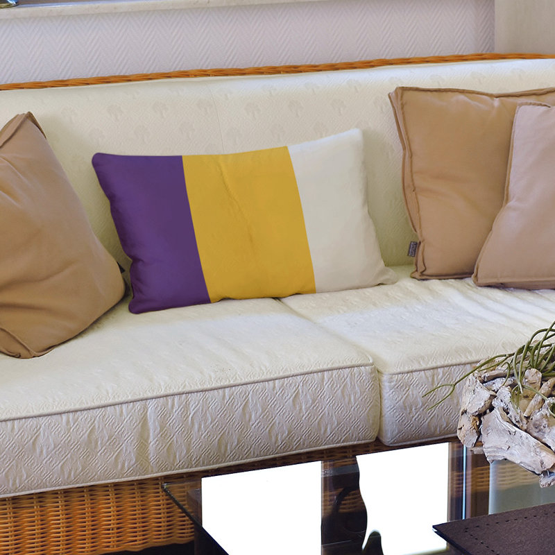 Housse de coussin lombaire Atlanta, Minnesota, Violet / jaune