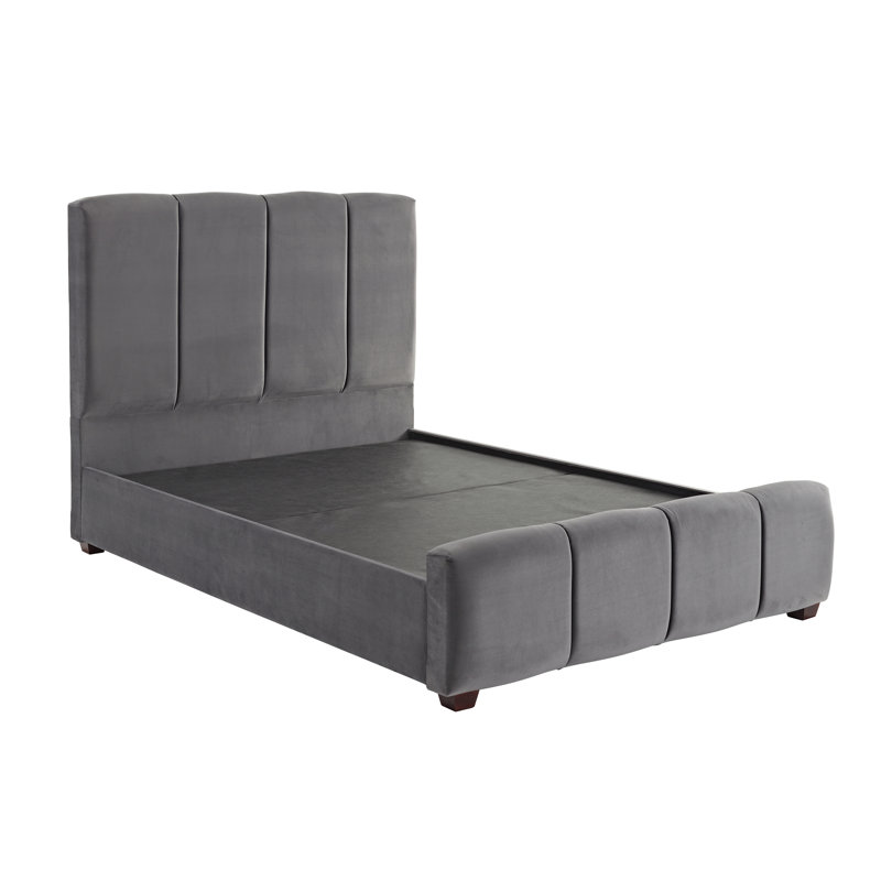 Hockenberry Upholstered Bed, Double (4'6), Plush Steel