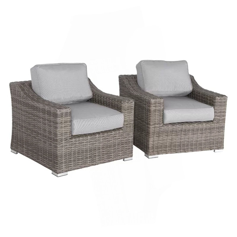 Chaise de patio avec coussins 2, Gris