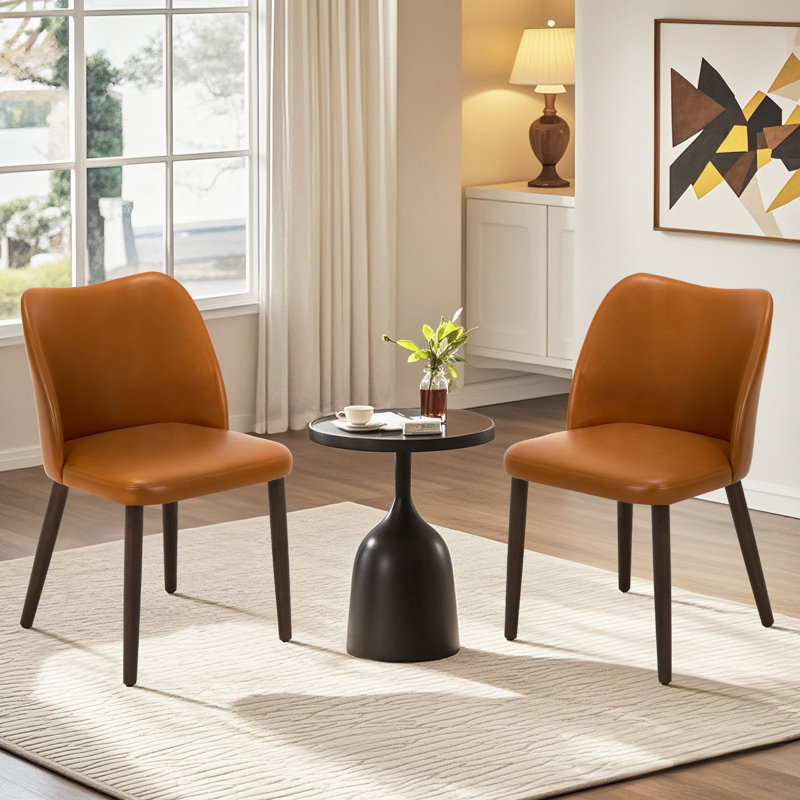 Petites chaises de salle à manger rembourrées en bois massif - Courbe ergonomique et rembourrage moelleux pour espaces multiples