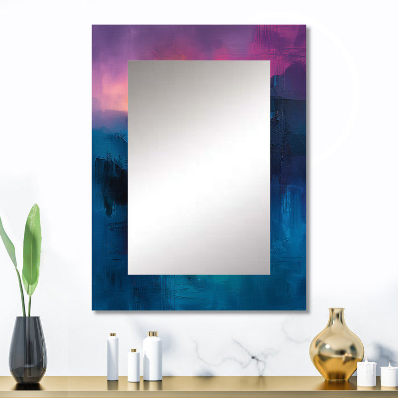 Miroir mural noir et rose, 32 po x 24 po