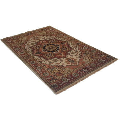 Canvello Hand Made Traditional Medallion Indo Heriz Rug - 3'11'' X 5'11''