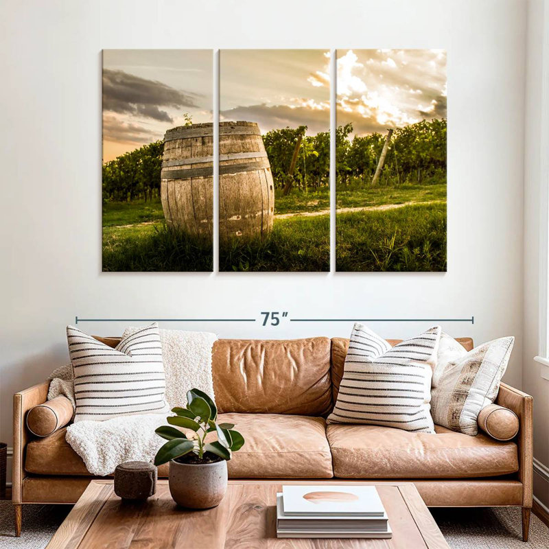 Yarlin Barrel In A Pesaro Vineyard, 42" H x 65" W