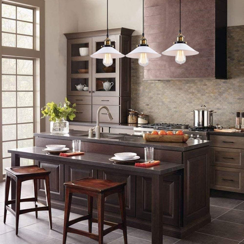 Latshaw 3-Light Kitchen Island Cone Pendant, White