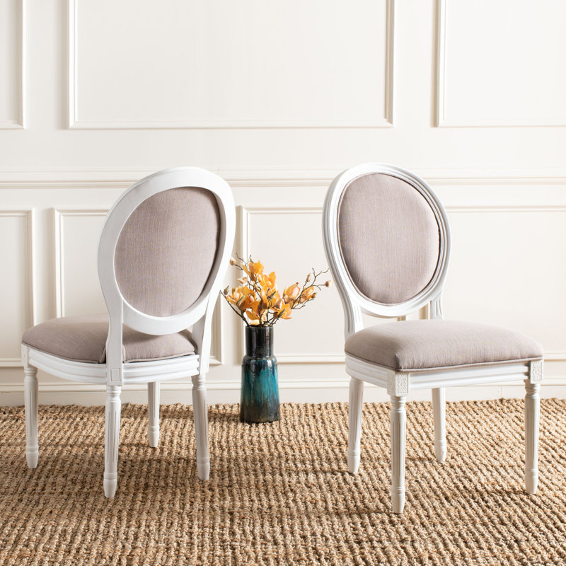 Denholme 19.8'' H Linen Upholstered Side Chair, Cream, Taupe