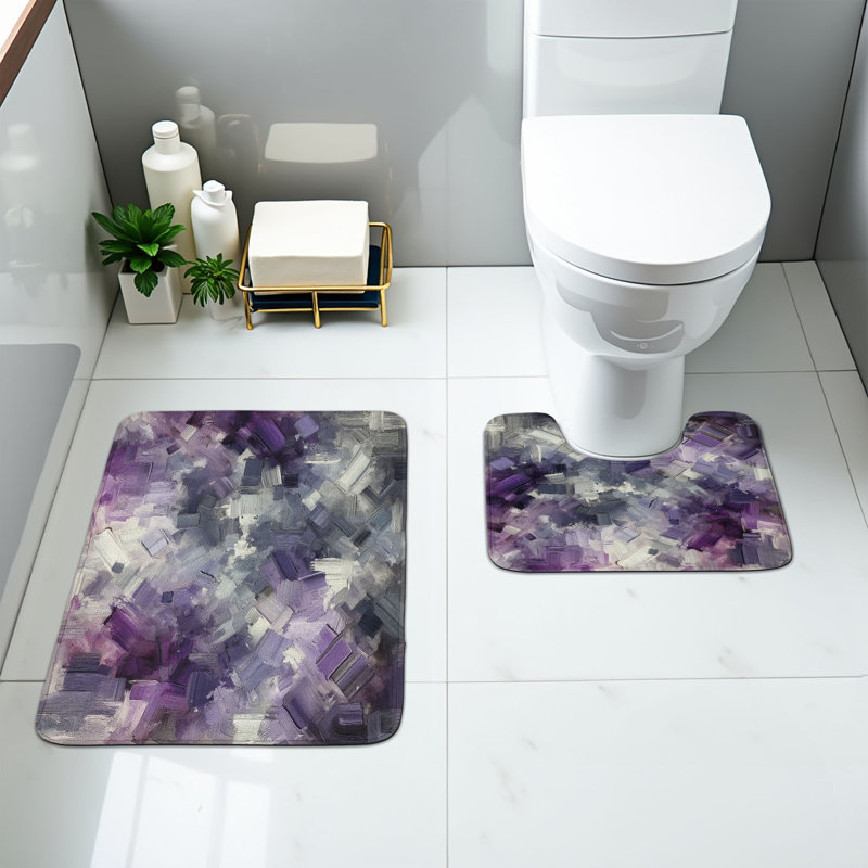  Ensemble de tapis de salle de bain mauve 2 pièces
