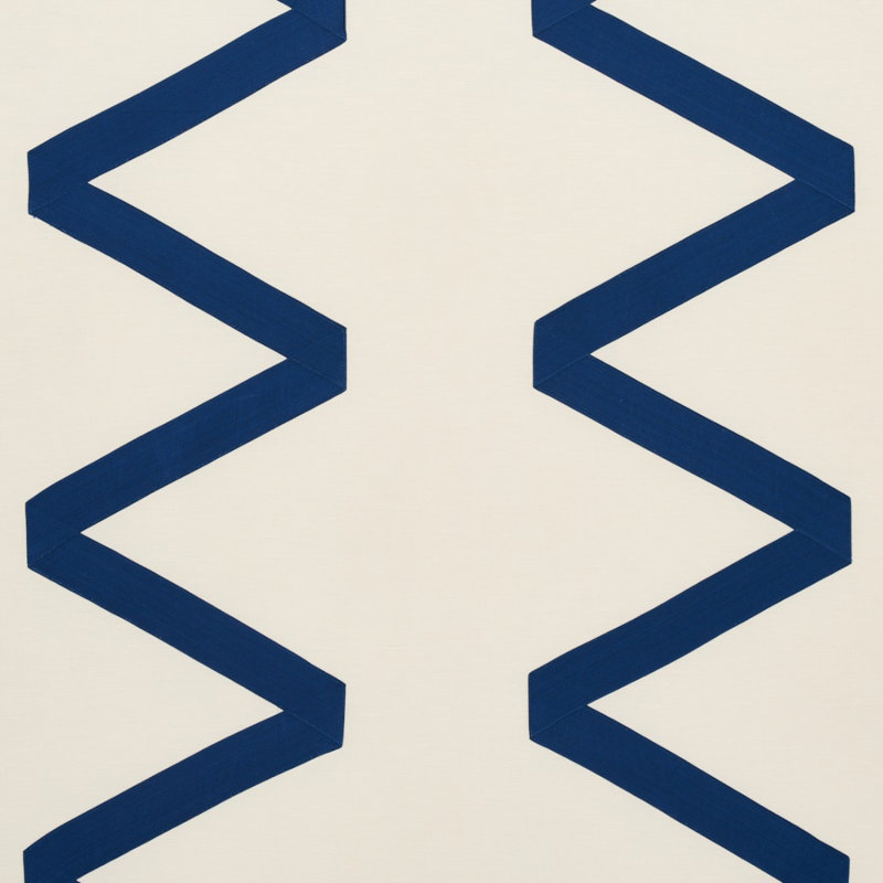 Tissu en soie Legere, Cobalt / ivoire
