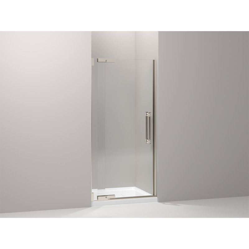 Porte de douche à pivot 38,75 po x 72,25 po Pinstripe®, Bronze brossé anodisé