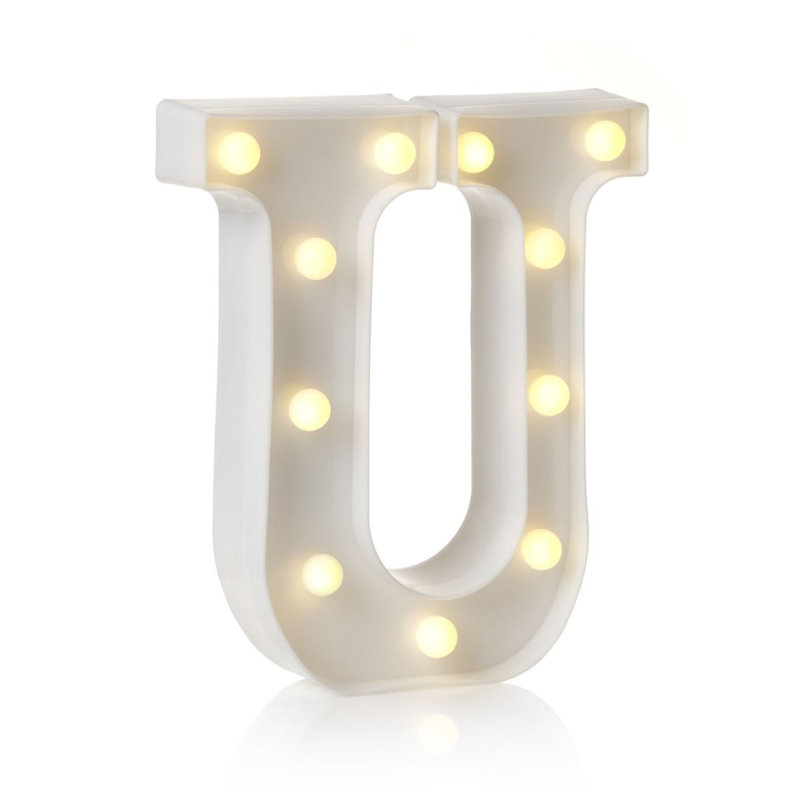 Klehm LED Alphabet Light Up Letters and Numbers, U