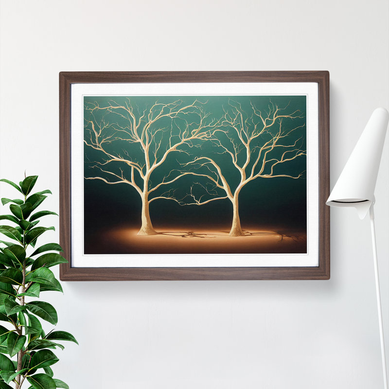 Awesome Trees - Framed Print, 25cm H x 34cm W x 2cm D, Walnut