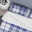 Tartan à carreaux bleu et blanc - Ensemble de housse de couette abstrait - Microfibre de polyester-555385155