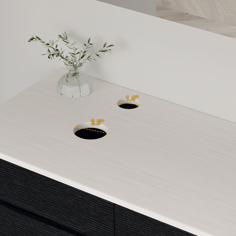 Base de meuble-lavabo mural simple 31,5 po moderne, armoire flottante peinte, tiroirs à fermeture en douceur