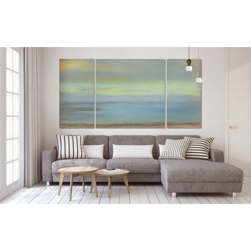 « marine coucher de soleil degas », image multi-pièces sur toile tendue, H 24 po x l 48 po x P 1,5 po