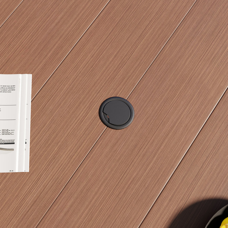 Table rectangulaire d'extérieur de 63 po x L 37,8 po avec 6 chaises pivotantes - Ensemble de salle à manger de patio durable pour recevoir à l'extérieur