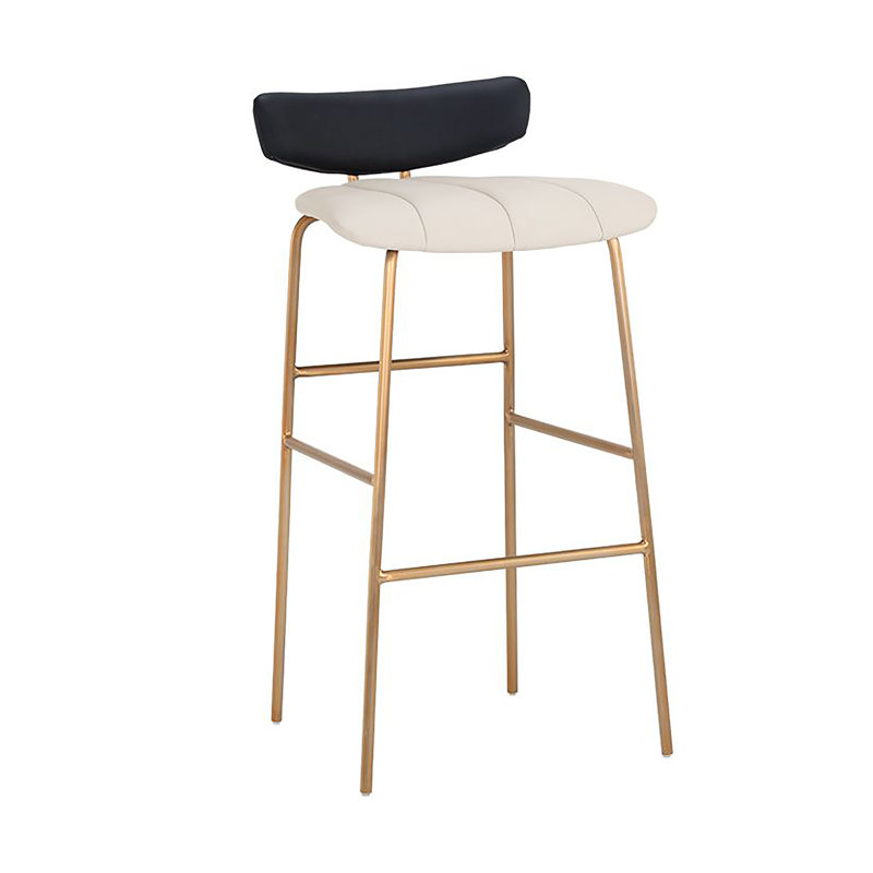 Lorelei Upholstered Bar Stool, Black Faux Leather, Counter Stool (26" Seat Height)