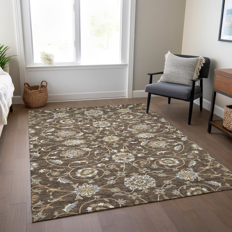Tapis chocolat intérieur / extérieur lavable à la machine Cicel ACN1149, Rectangle 9 pi x 12 pi