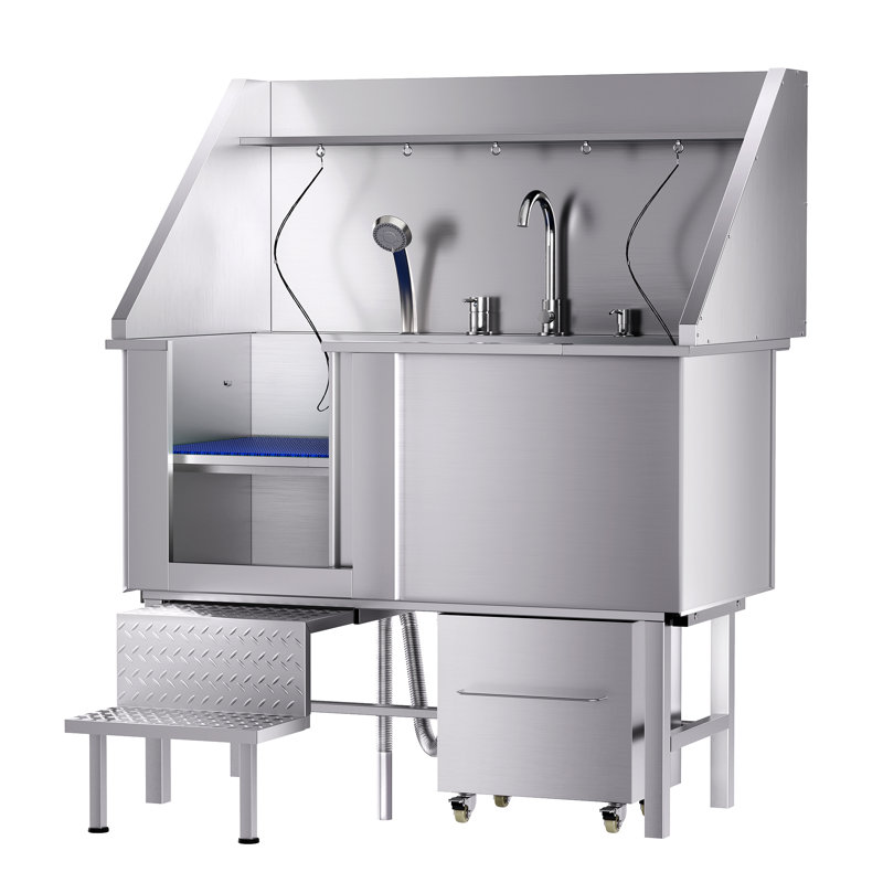 Station de bain pour animaux en acier inoxydable 304