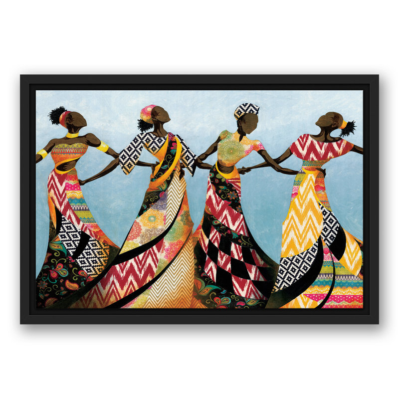 Danse en robe sur toile, Cadre flottant, H 13,75 po x l 19,75 po x P 1,75 po