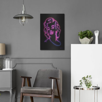 'Neon Marilyn' by Momart Metal Wall Art