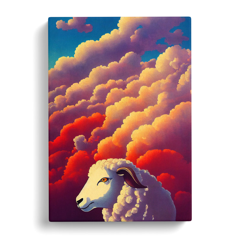 Sheep In The Clouds - Wrapped Canvas, 50cm H x 35cm W x 3cm D