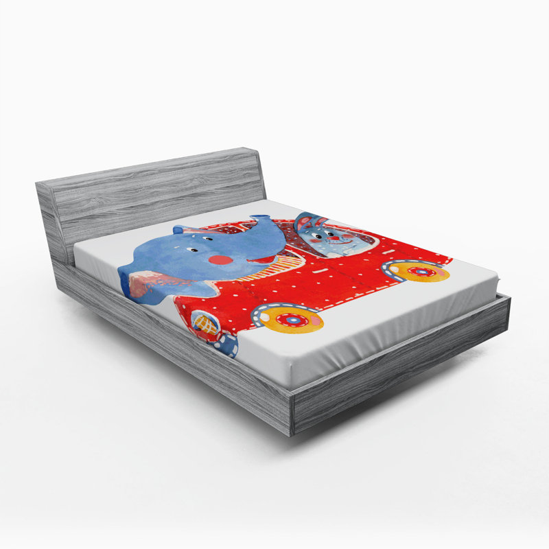 Microfiber Fitted Sheet, Queen Fitted Sheet, Cartoon theme 2