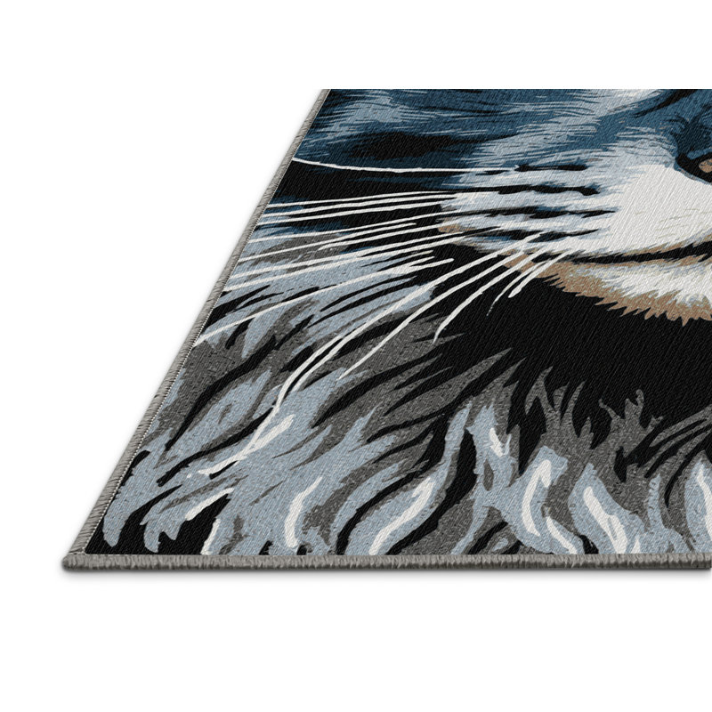  Tapis lavable bleu russe, Rond 6 pi