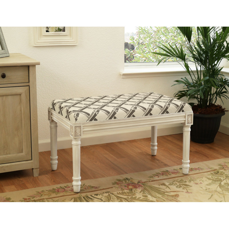 Barlet Linen Blend Upholstered Bench, Gray