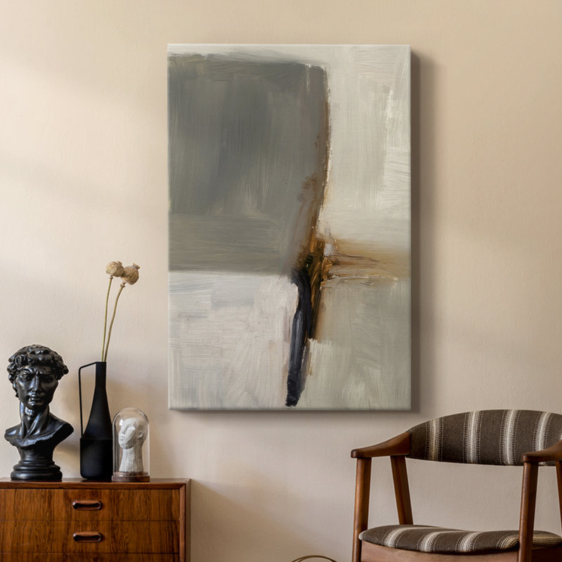 Segmented Neutrality I -Custom Wrapped Gallery Cavas, 60" H x 40" W