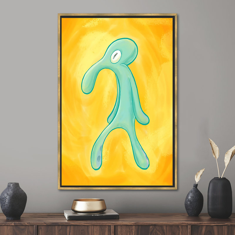 Impression sur toile Squidward Bold and Brash, Reproduction encadrée sans passe-partout, H 14 po x l 10 po, Doré