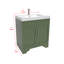 Ensemble de meuble-lavabo autoportant 30 po Aurilla en vert forêt avec plateau en quartz de Carrare blanc Aurilla-1377592122-1605858375