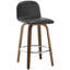 Tabouret de bar pivotant en noyer rembourré-1936945774