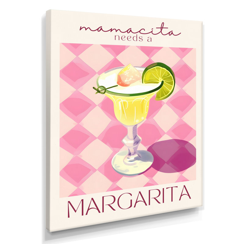«Cocktail with Lime Slice For A Night Out I», impression d'art mural, H 44 po x l 34 po, Toile tendue