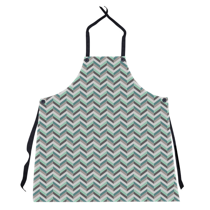 Tablier à chevrons, Vert / Gris