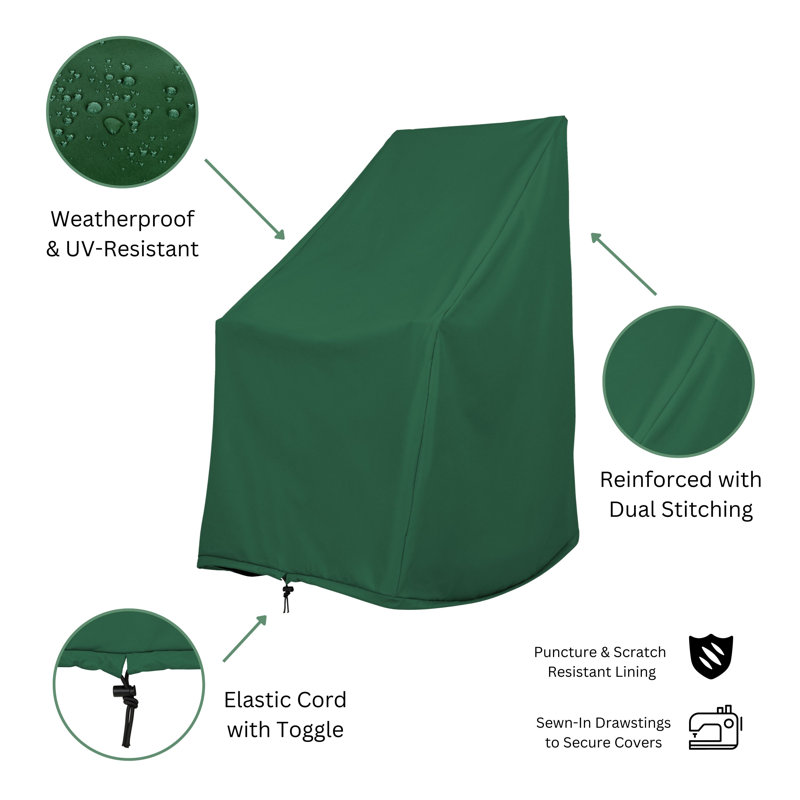Emjay Waterproof Outdoor Patio Chair Cover, Forest Green
