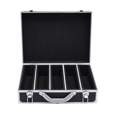 Storage & Display Aluminum Alloy Black Box Case Holds 100 Coin Holders Slabs