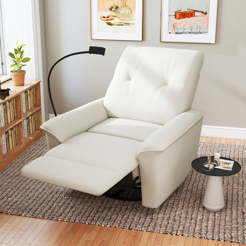 270° Power Swivel Rocker Recliner Chair w/ Phone Holder, Electric Glider Reclining Sofa with USB Ports, Power Swivel Glider, Rocking Chair Nursery Recliners for Living Room Bedroom