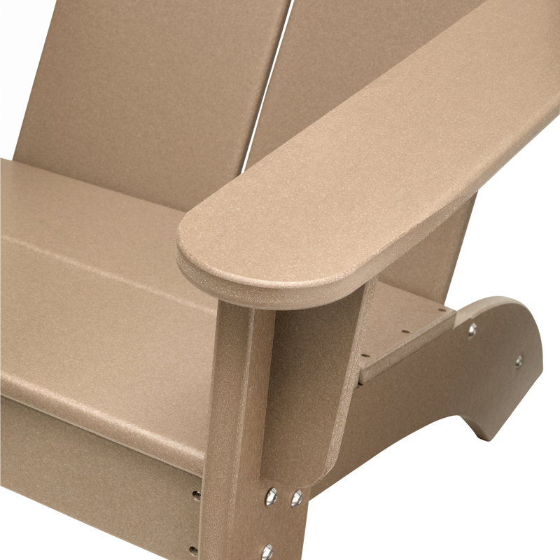 Aulika Outdoor HDPE Modern Adirondack Chairs, Tan