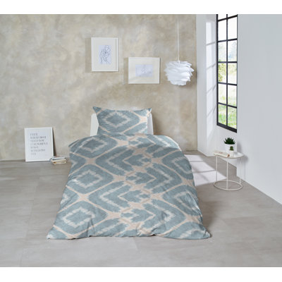 Redmund Cotton Ikat Duvet Cover Set with Pillow Shams