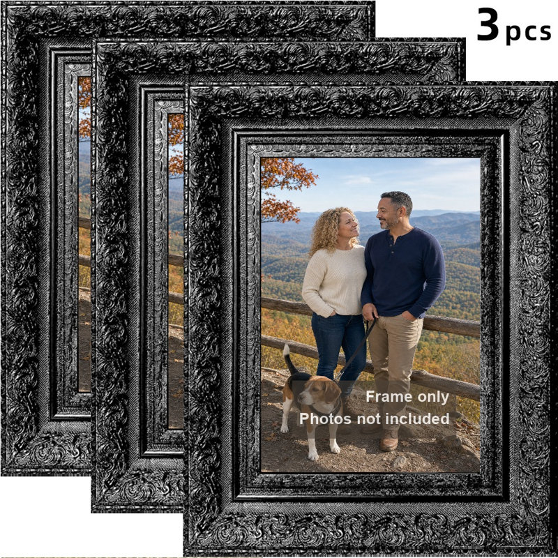 Cadre 3 photos noir moderne classique 11 pièces x 14 po avec orientation portrait ou paysage